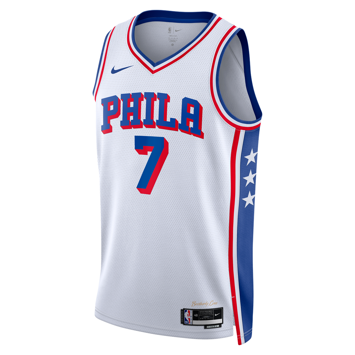 Philadelphia 76ers Association Edition Swingman Jersey - White - Jaylen Brown - Unisex