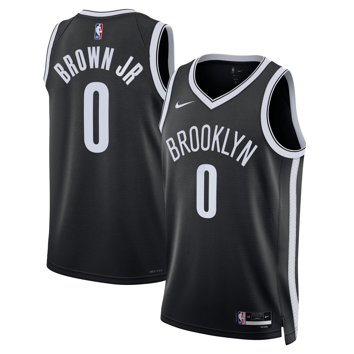 Brooklyn Nets Icon Swingman Jersey - Black - Mikel Brown Jr. - Unisex