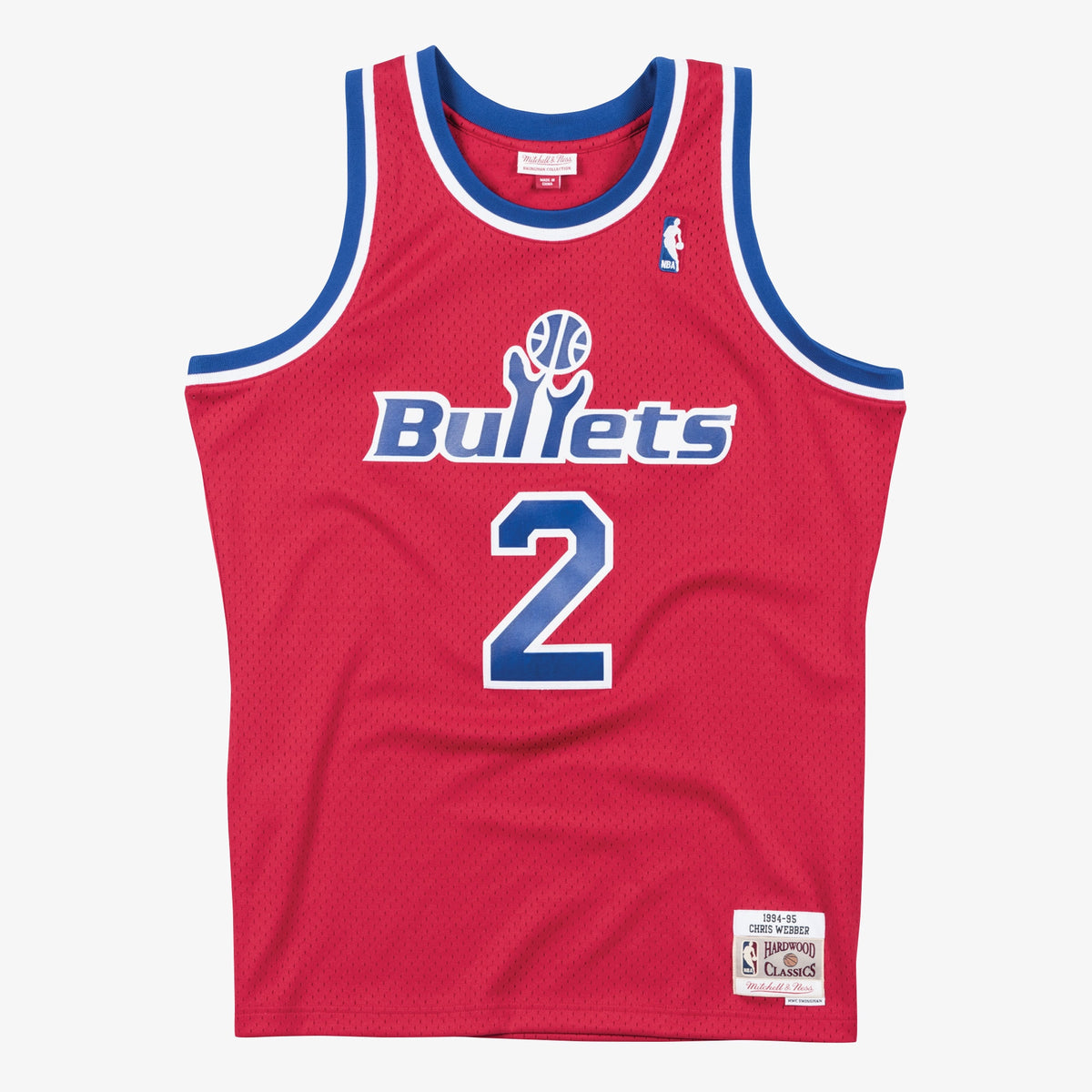Washington Bullets Chris Webber 1994 Swingman Road Authentic Jersey - Scarlet
