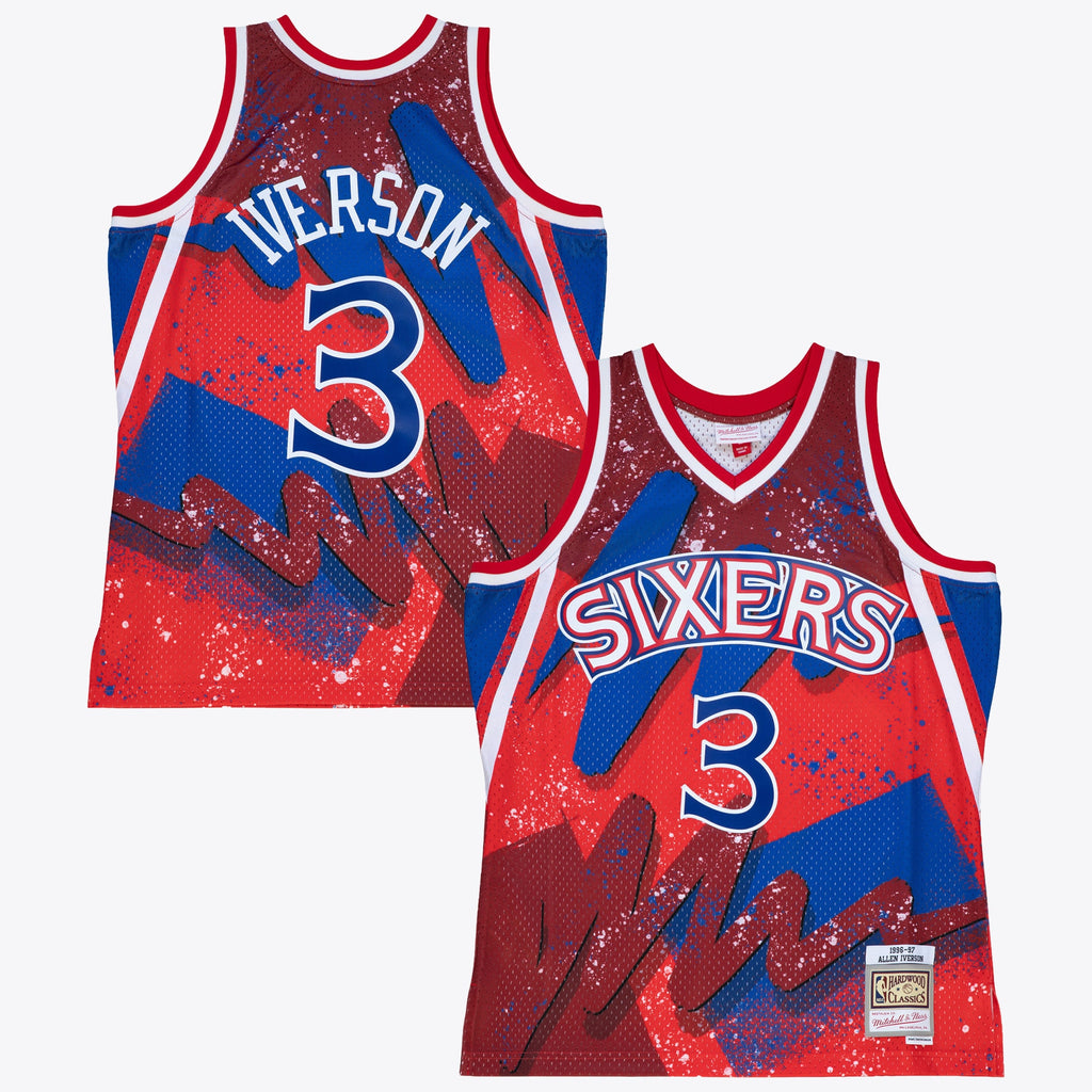 Philadelphia 76ers Allen Iverson 1996 Hyper Hoops Swingman Jersey - Scarlet
