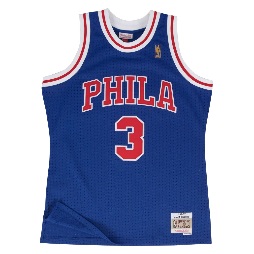 Philadelphia 76ers Allen Iverson 1997 Hardwood Classics Alternate Swingman Jersey - Blue - Mens