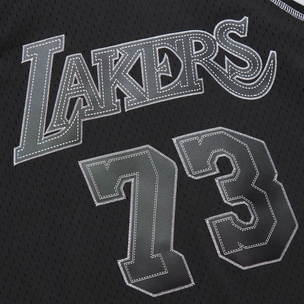 Los Angeles Lakers Dennis Rodman 1998 Contrast 2K Swingman Jersey - Black