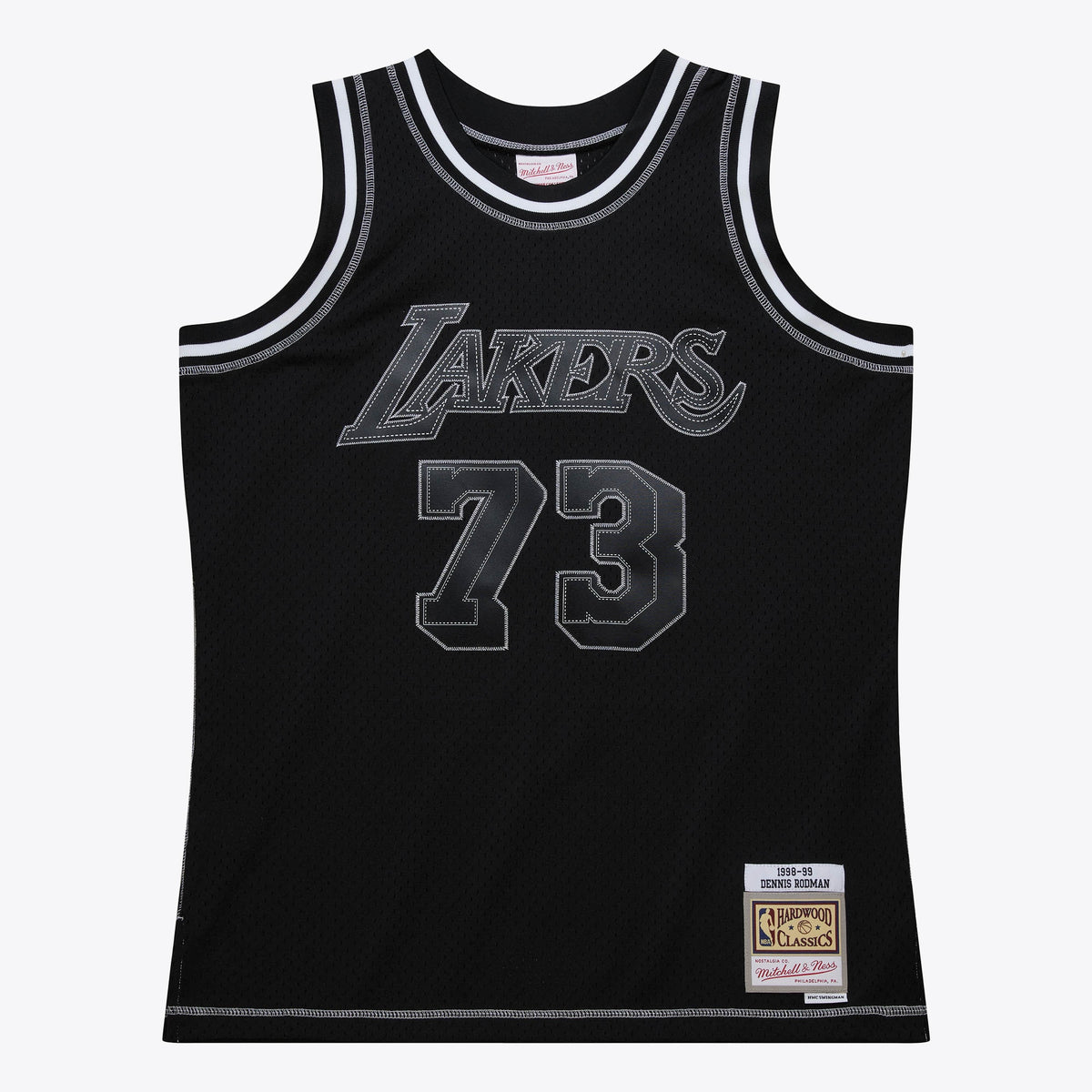 Los Angeles Lakers Dennis Rodman 1998 Contrast 2K Swingman Jersey - Black