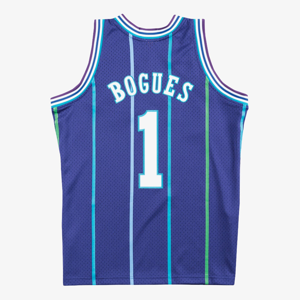 Charlotte Hornets Muggsy Bogues 1994 Swingman Alternate Authentic Jersey - Purple