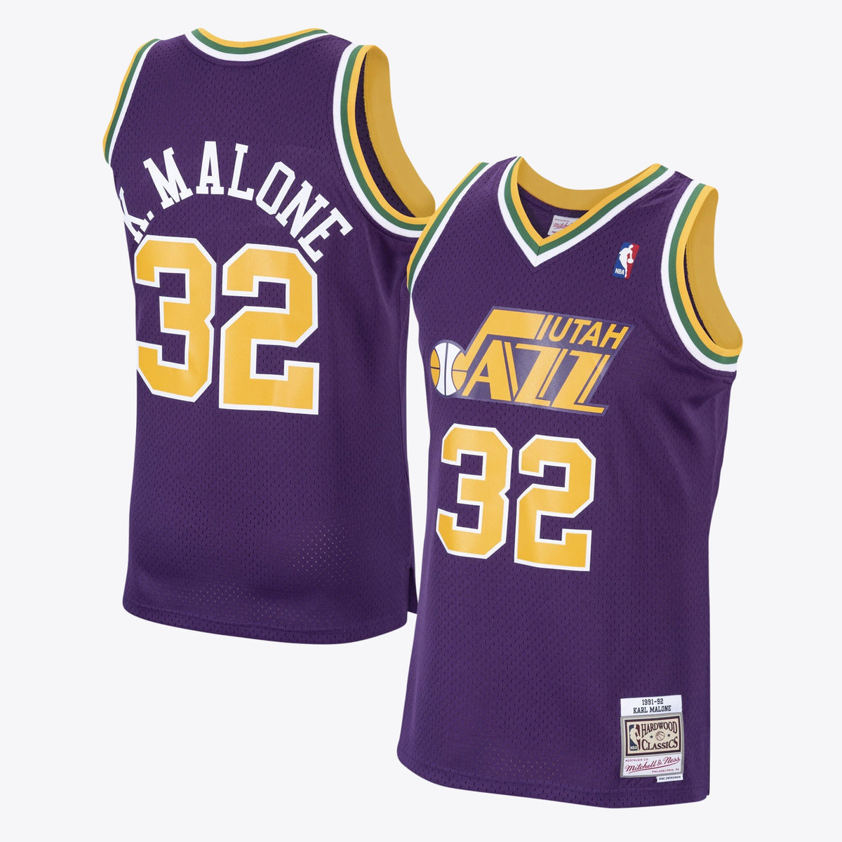 Utah Jazz Karl Malone 1991 Hardwood Classics Road Swingman Jersey - Purple - Mens