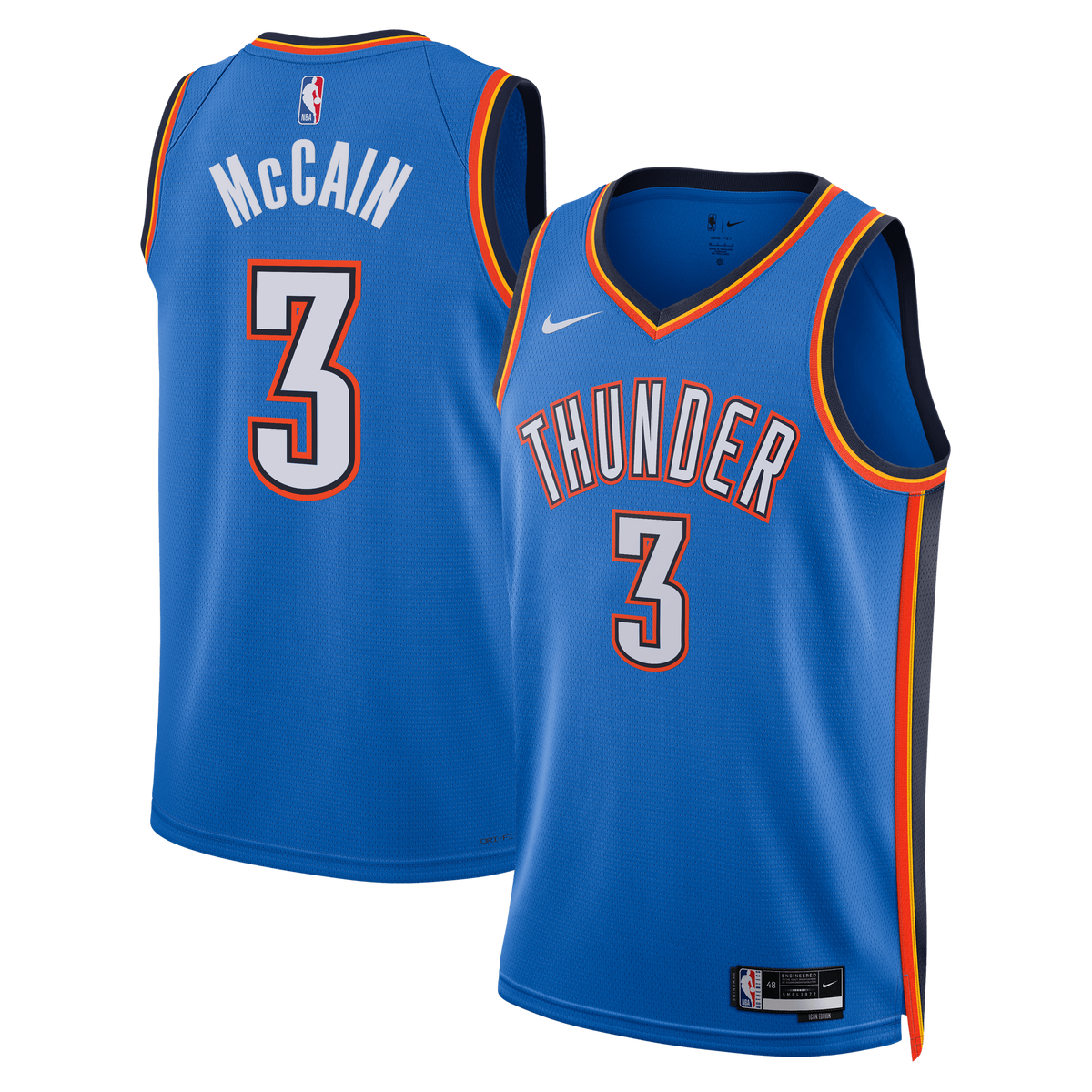 Oklahoma City Thunder Icon Edition Swingman Jersey - Blue - Jared McCain - Unisex