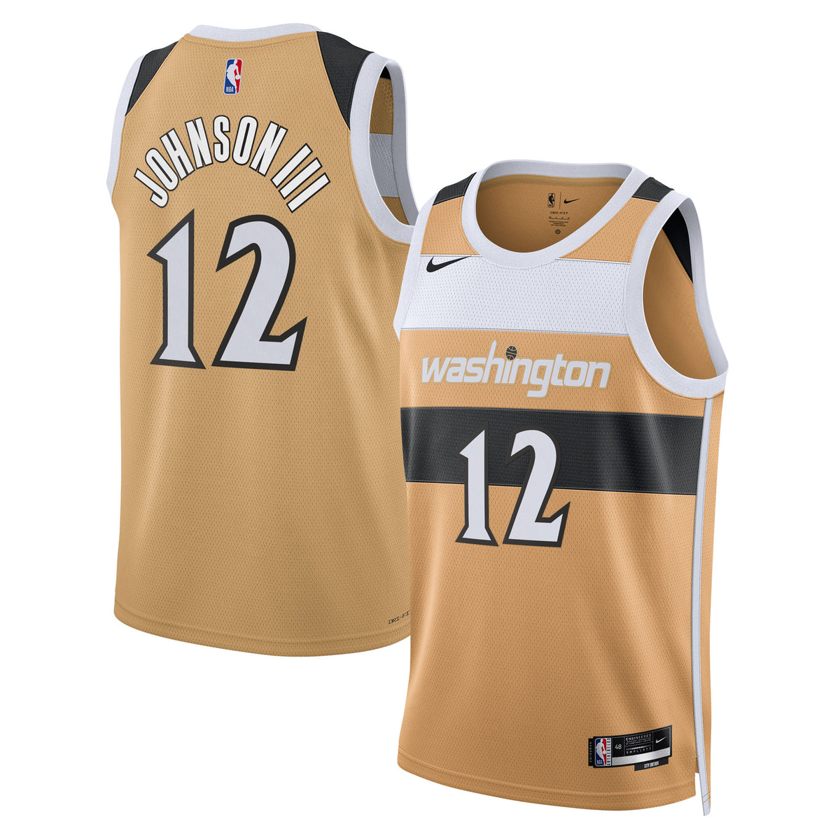 Washington Wizards 2025/26 City Edition Swingman Jersey - Tan - Tre Johnson III - Unisex