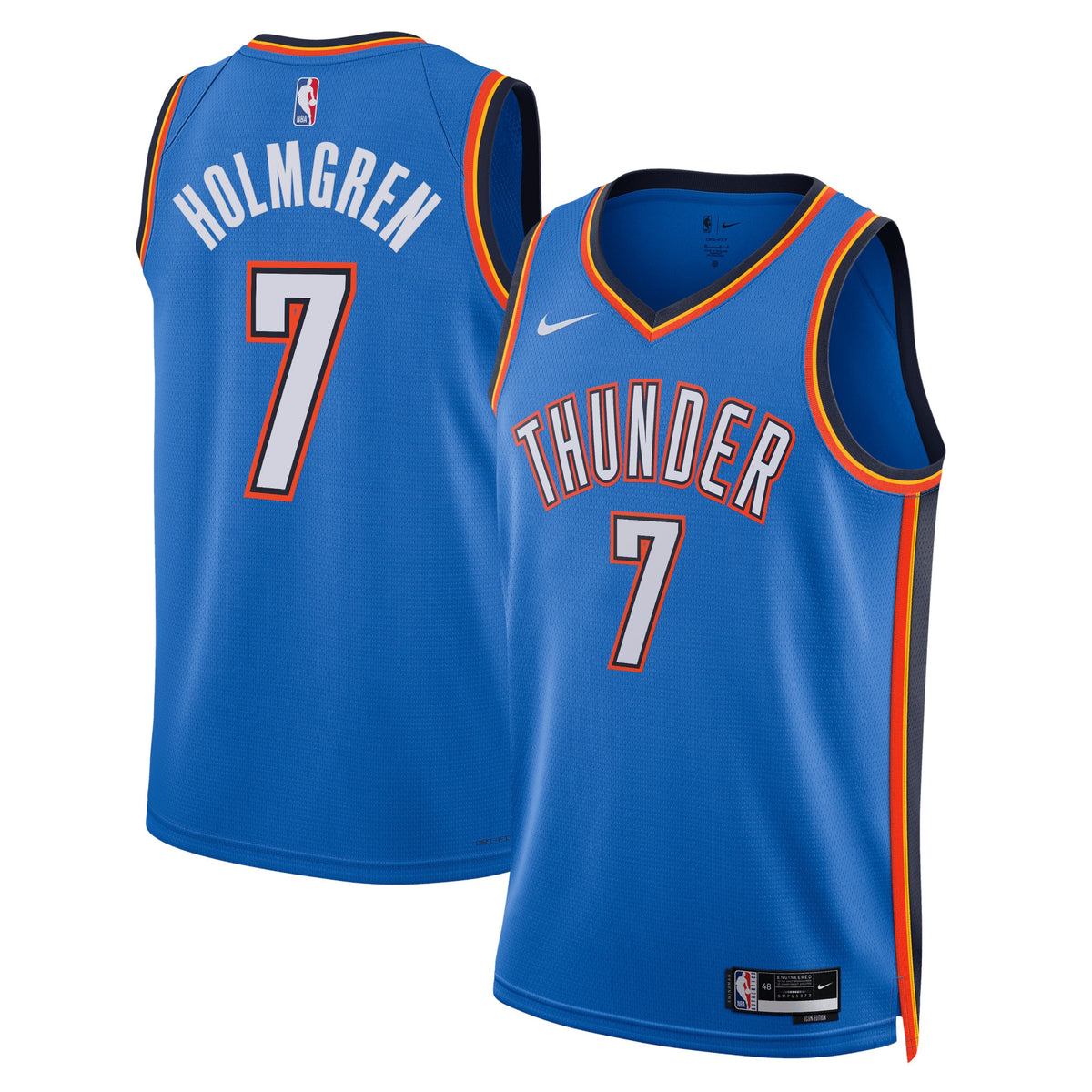 Oklahoma City Thunder Icon Edition Swingman Jersey - Blue - Chet Holmgren - Unisex