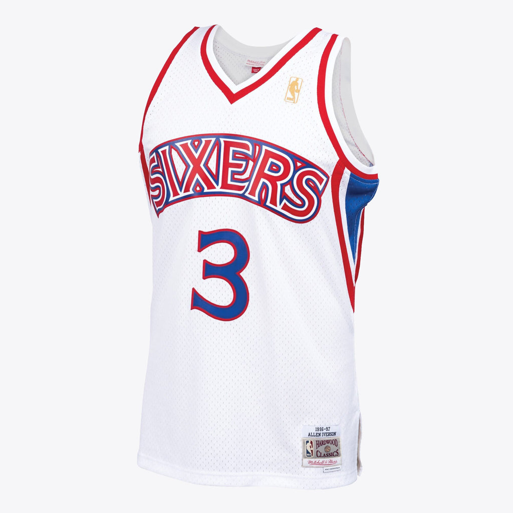 Philadelphia 76ers Allen Iverson 1996 Swingman Jersey - White - Mens