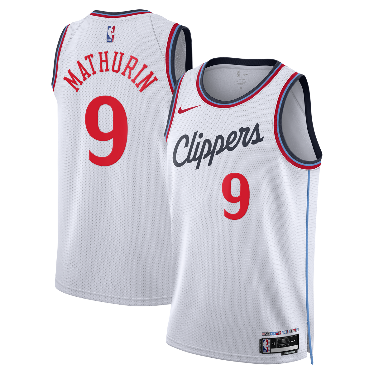Los Angeles Clippers Replica Association Edition Swingman Jersey - White - Bennedict Mathurin - Unisex