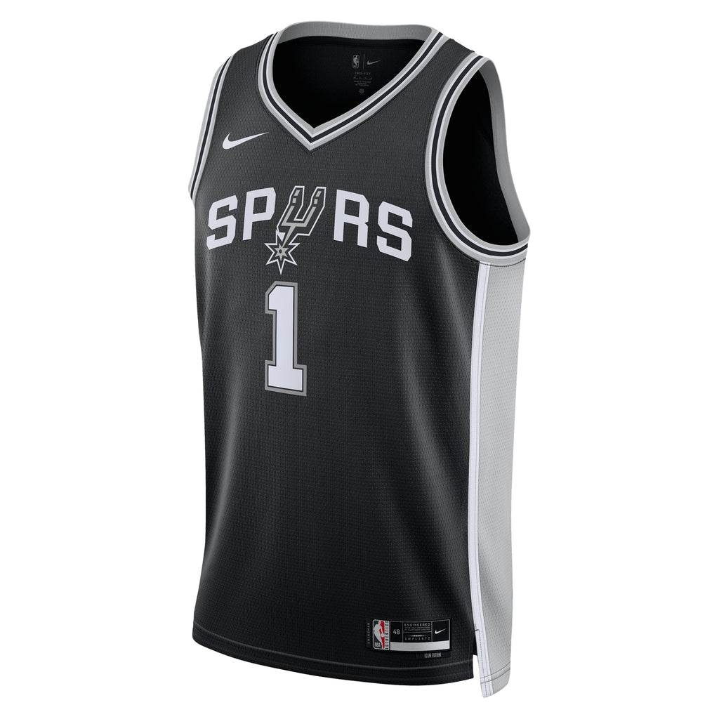 San Antonio Spurs Icon Edition Swingman Jersey - Black - Victor Wembanyama - Unisex