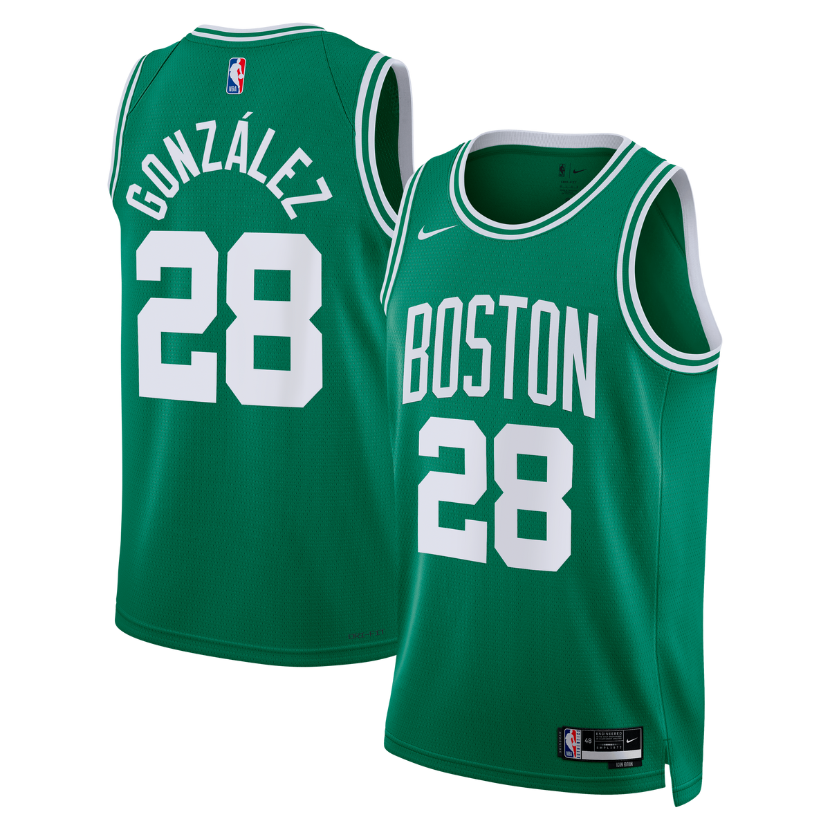 Boston Celtics Icon Edition Swingman Jersey - Kelly Green - Hugo González - Unisex