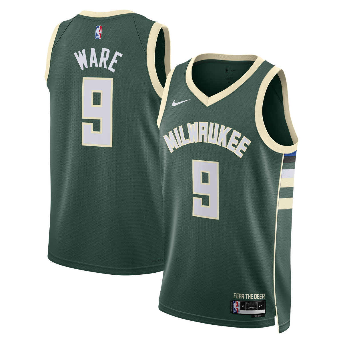 Milwaukee Bucks Icon Edition Swingman Jersey - White - Kel'el Ware - Unisex