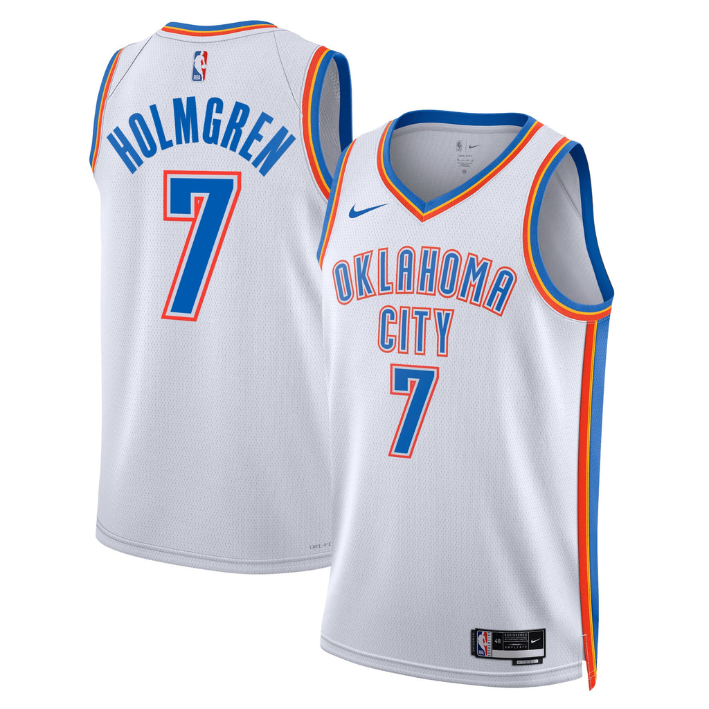 Oklahoma City Thunder Association Edition Swingman Jersey - White - Chet Holmgren - Unisex