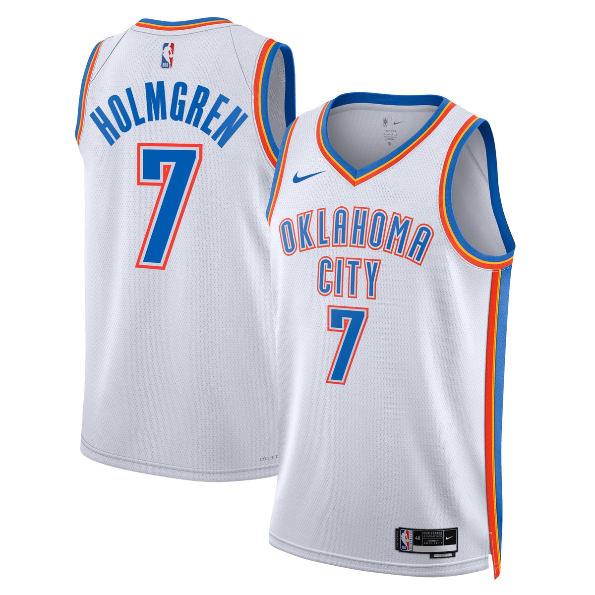 Oklahoma City Thunder Association Edition Swingman Jersey - White - Chet Holmgren - Unisex