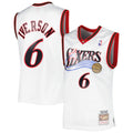 Men's Allen Iverson White Philadelphia 76ers 2002/03 Hardwood Classics Swingman Jersey