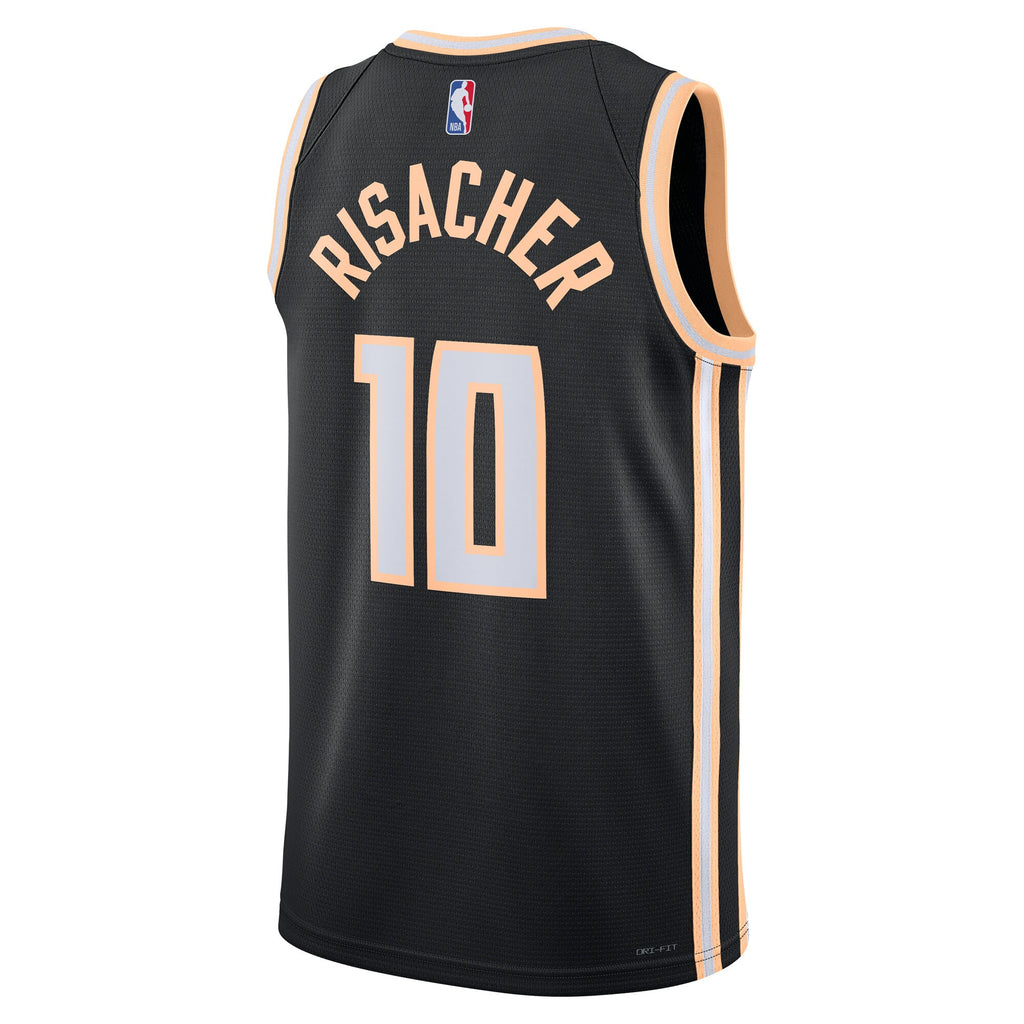 Atlanta Hawks 2025/26 City Edition Swingman Jersey - Black - Zaccharie Risacher - Unisex