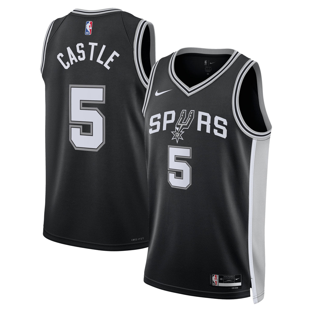 San Antonio Spurs Icon Swingman Jersey - Black - Stephon Castle - Unisex