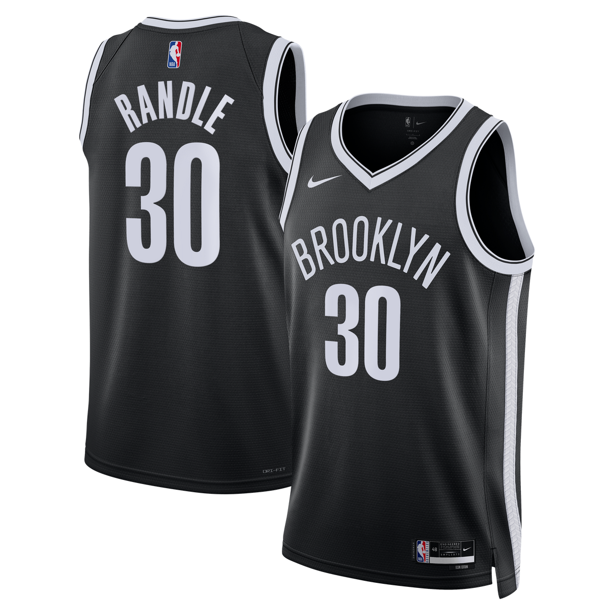 Brooklyn Nets Icon Swingman Jersey - Black - Julius Randle - Unisex