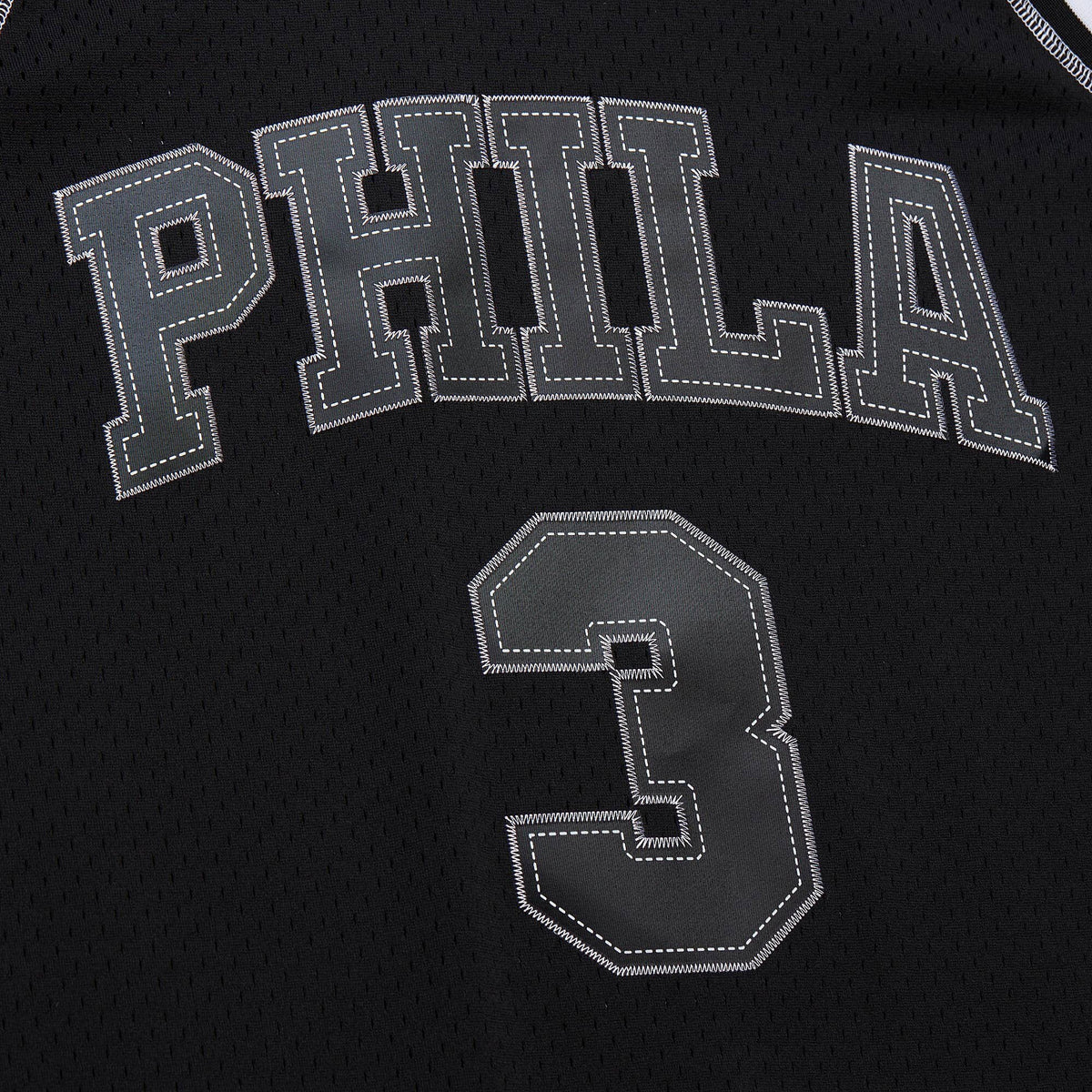 Philadelphia 76ers Allen Iverson 1996 Contrast 2K Swingman Jersey - Black