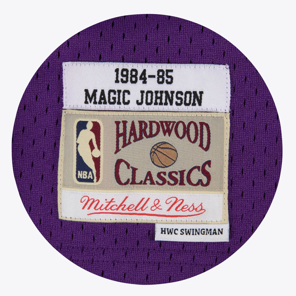 Los Angeles Lakers Magic Johnson 1984-85 Hardwood Classics Road Swingman Jersey - Purple - Mens
