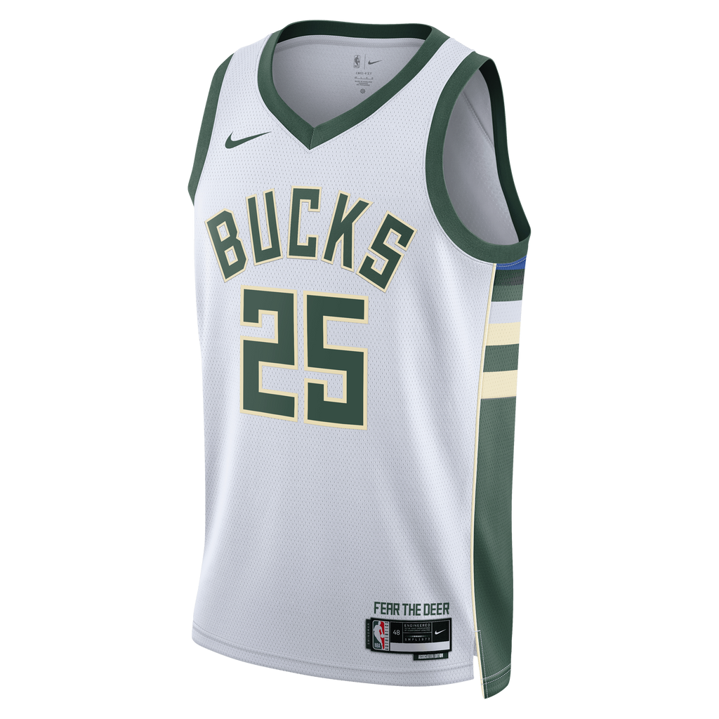 Milwaukee Bucks Association Edition Swingman Jersey - White - Kasparas Jakučionis - Unisex
