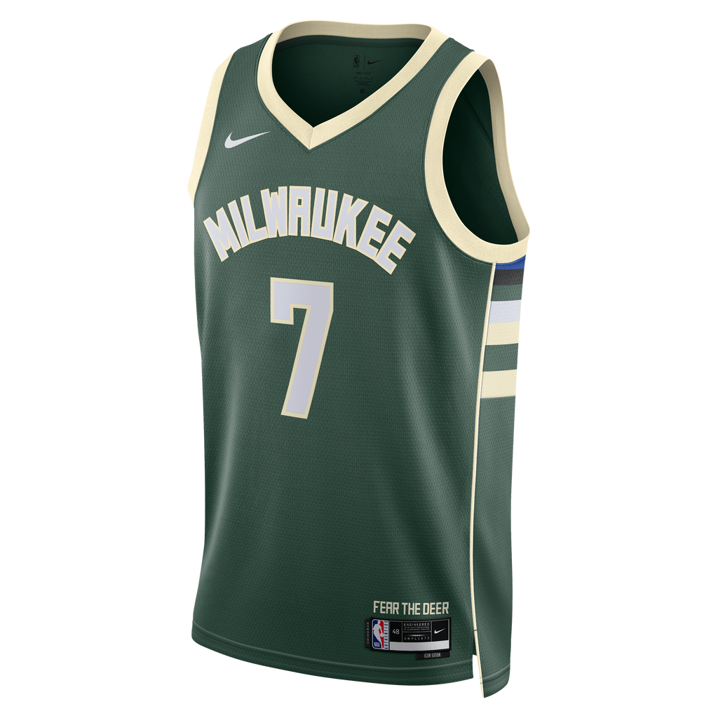 Milwaukee Bucks Icon Edition Swingman Jersey - Hunter Green - Kevin Porter Jr. - Unisex