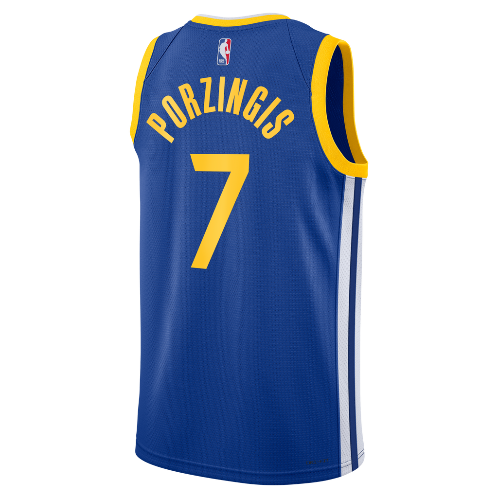 Golden State Warriors Icon Edition Swingman Jersey - Royal - Kristaps Porziņģis - Unisex