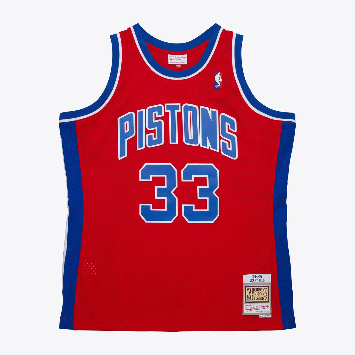 Detroit Pistons Grant Hill 1994 Dark Authentic Jersey - Red