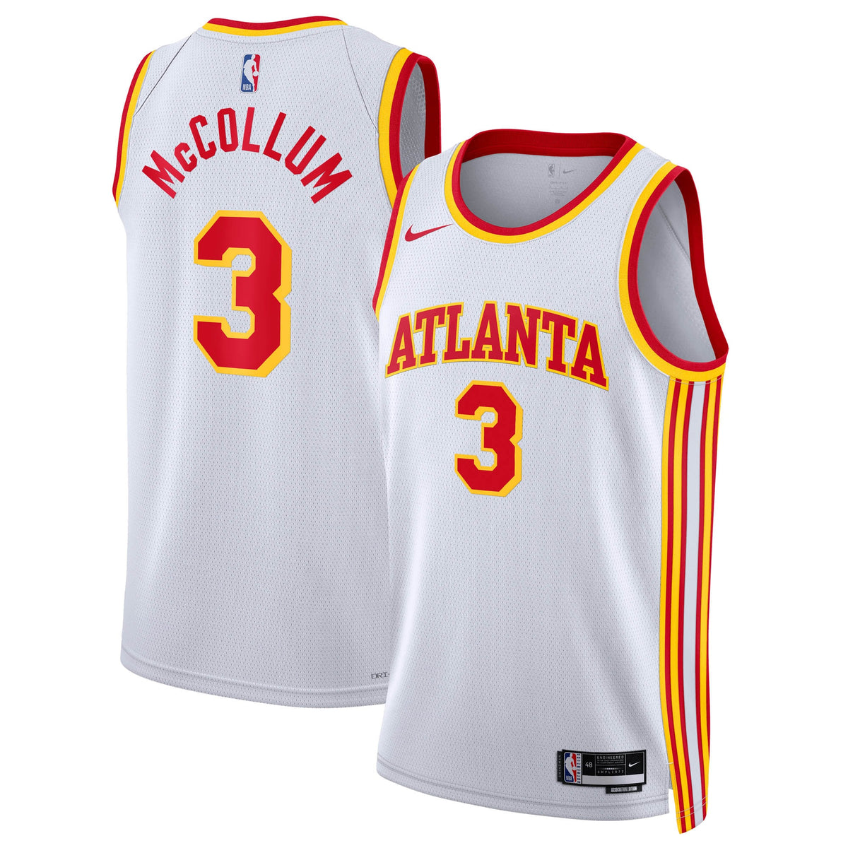 Atlanta Hawks Association Edition Swingman Jersey - White - CJ McCollum - Unisex