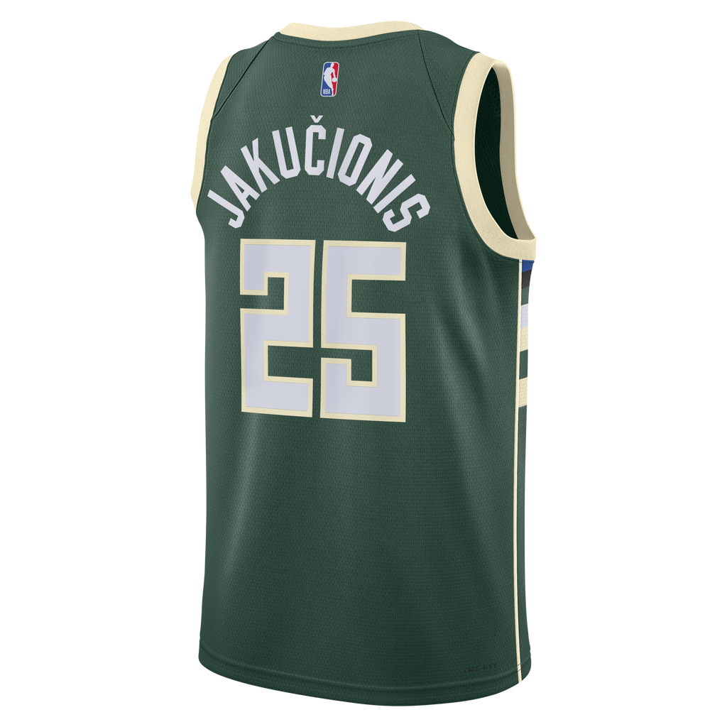 Milwaukee Bucks Icon Edition Swingman Jersey - White - Kasparas Jakučionis - Unisex